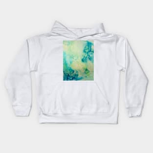 Watercolor wash - green Kids Hoodie